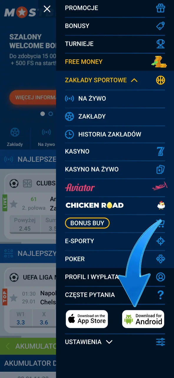 Mostbet Polska aplikacja dostępna do pobrania bezpłatnie.
