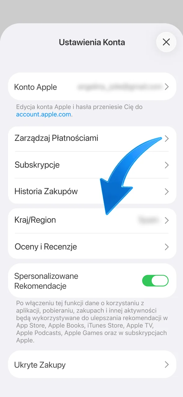 Mostbet Polska iOS wymaga zmiany ustawień kraju w App Store.