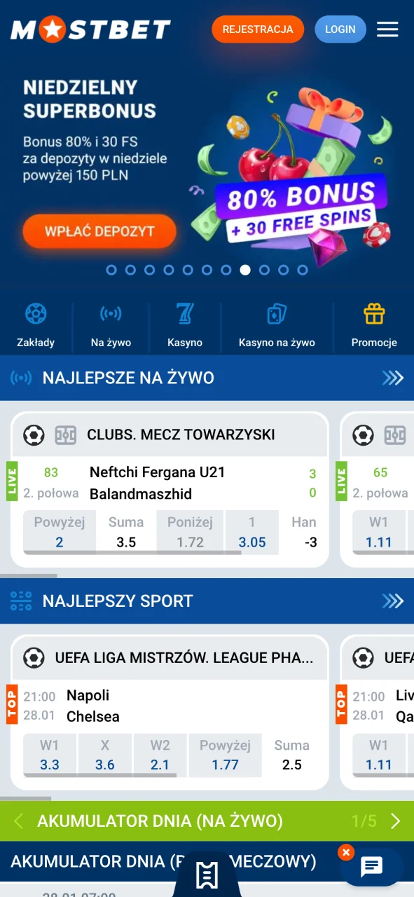 Przejdź na oficjalną stronę Mostbet Polska i pobierz aplikację.