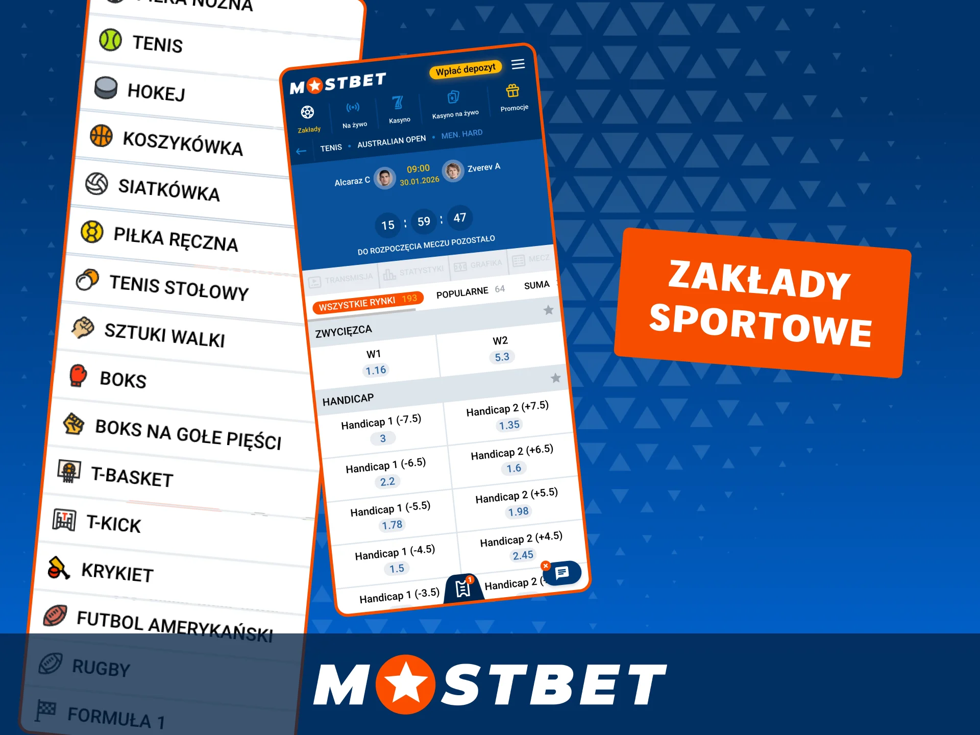 Obstawiaj ulubione sporty w aplikacji Mostbet z dowolnego miejsca.