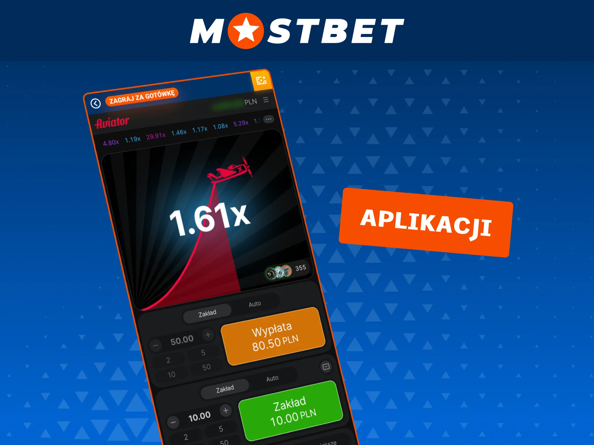 Graj w Aviator w aplikacji Mostbet na Android i iOS, korzystając z prostego i szybkiego interfejsu.