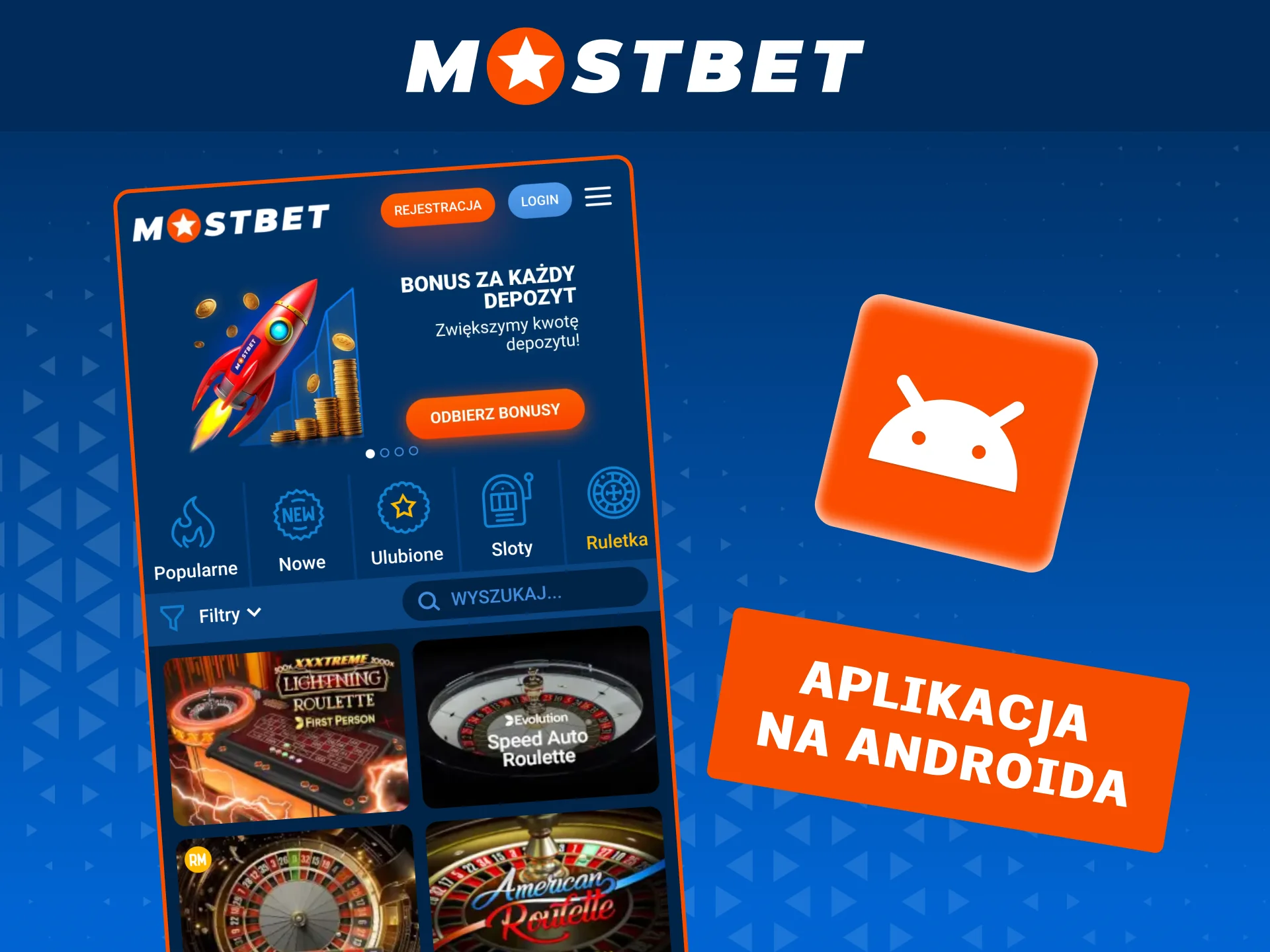 Pobierz aplikację Mostbet na Androida i zacznij grać w kasyno i zakłady sportowe.