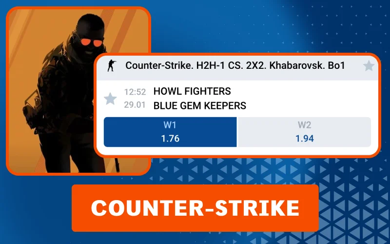 Obstawiaj mecze Counter-Strike w Mostbet i typuj zwycięską drużynę.