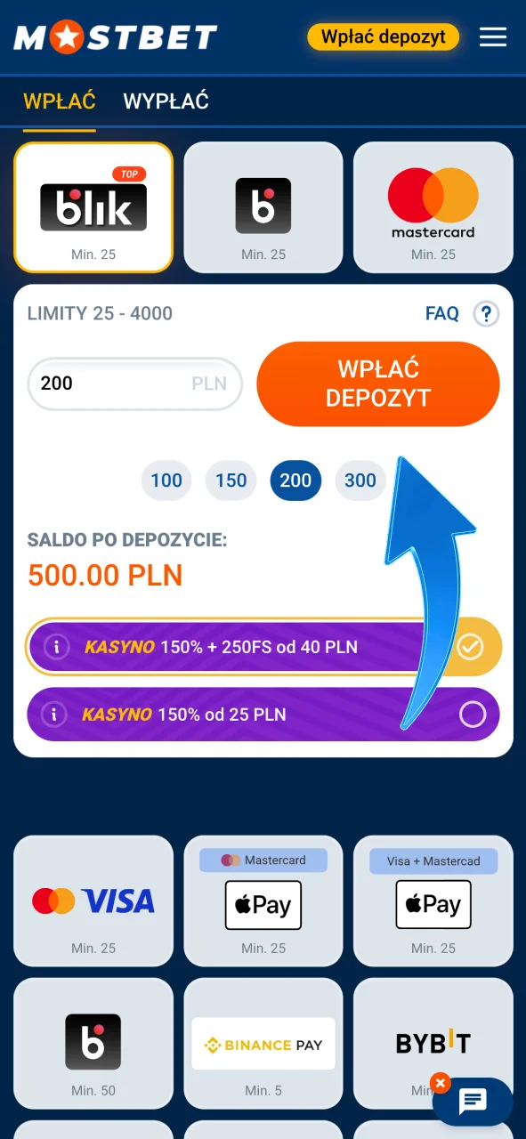 Zasil konto w Mostbet i uzyskaj dostęp do kasyna i sportu.