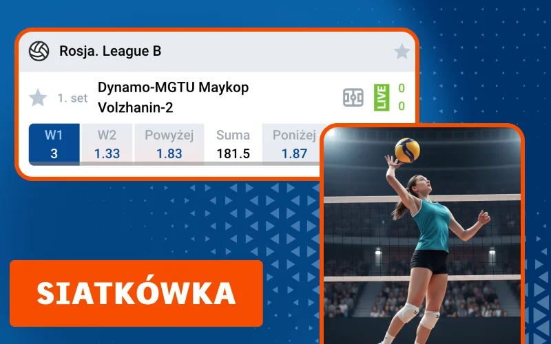 Obstawiaj siatkówkę w Mostbet i wybieraj zwycięzcę meczu oraz setów.