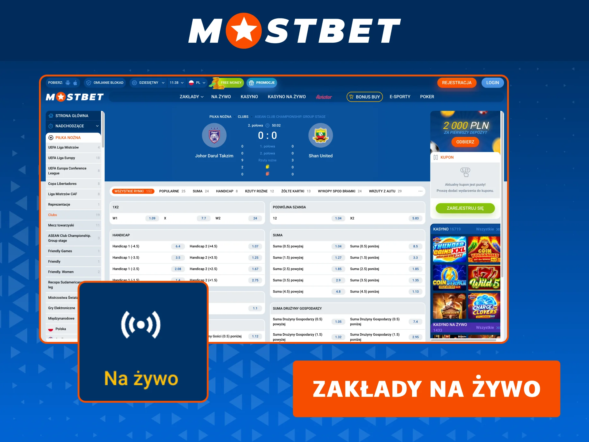 Obstawiaj zakłady na żywo w Mostbet i reaguj na wydarzenia w czasie rzeczywistym.