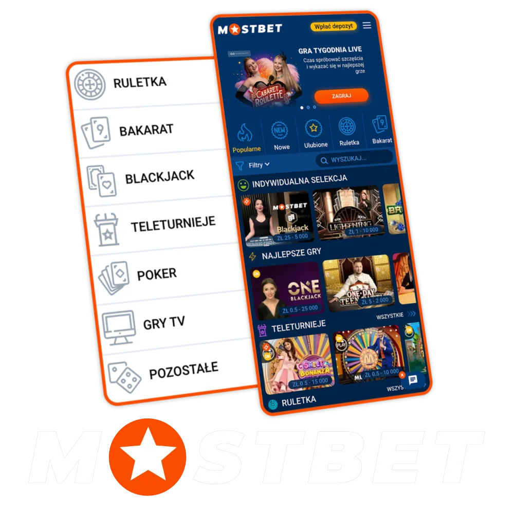Zagraj w kasyno na żywo w Mostbet Polska z prawdziwymi krupierami.
