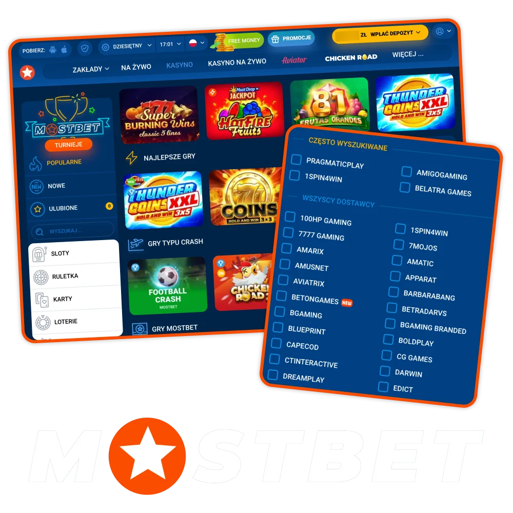 Zagraj w Mostbet kasyno online w Polsce i wybierz tysiące gier.
