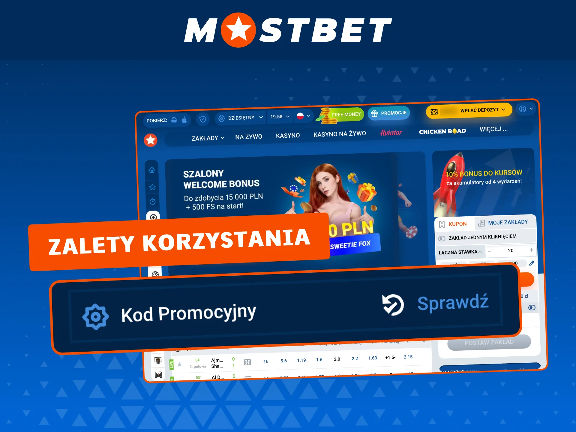 Skorzystaj z kodu promocyjnego Mostbet i zyskaj darmowe zakłady oraz dodatkowe środki.