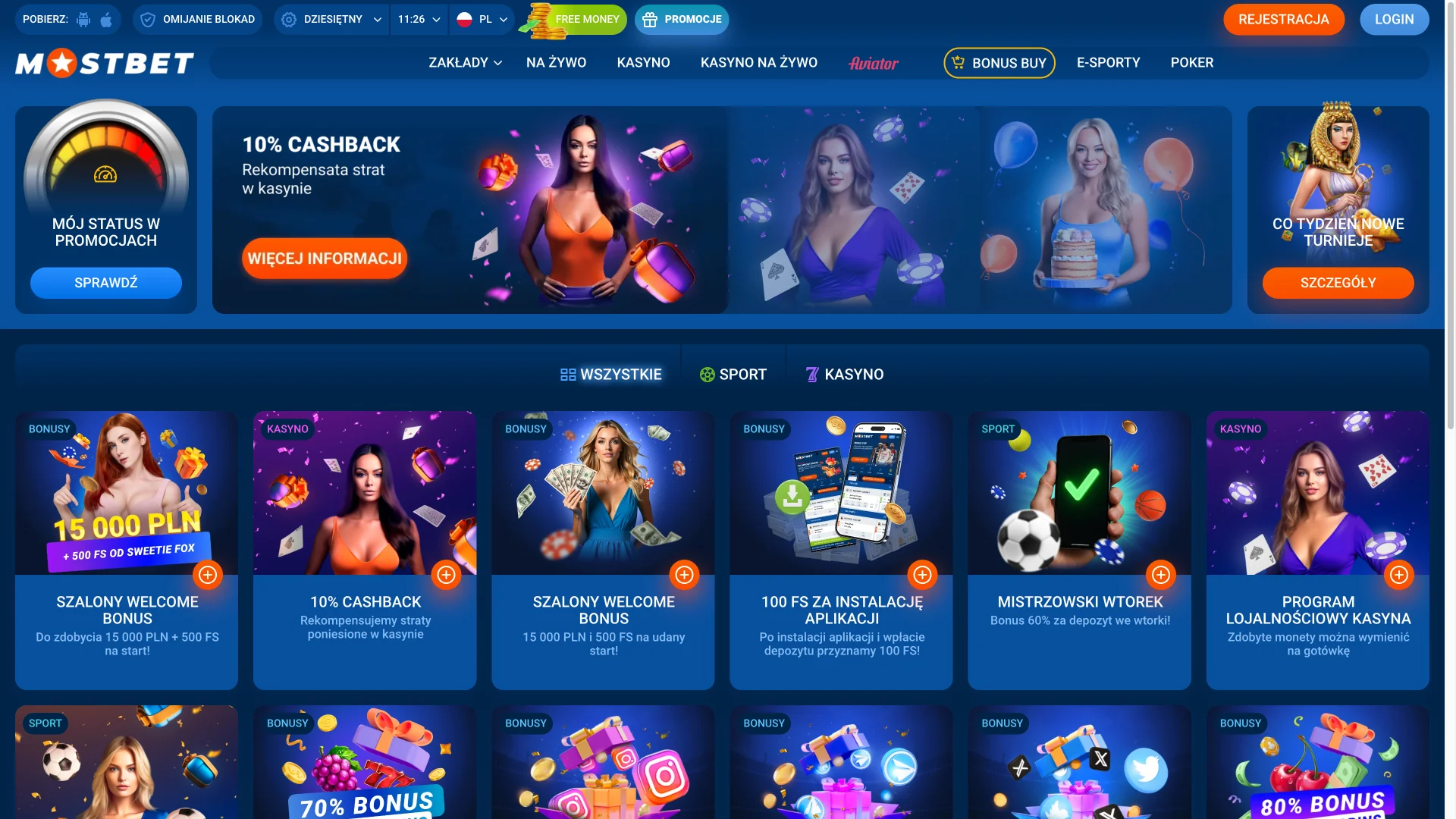 Bonusy Mostbet Polska dla nowych graczy i stałych użytkowników.