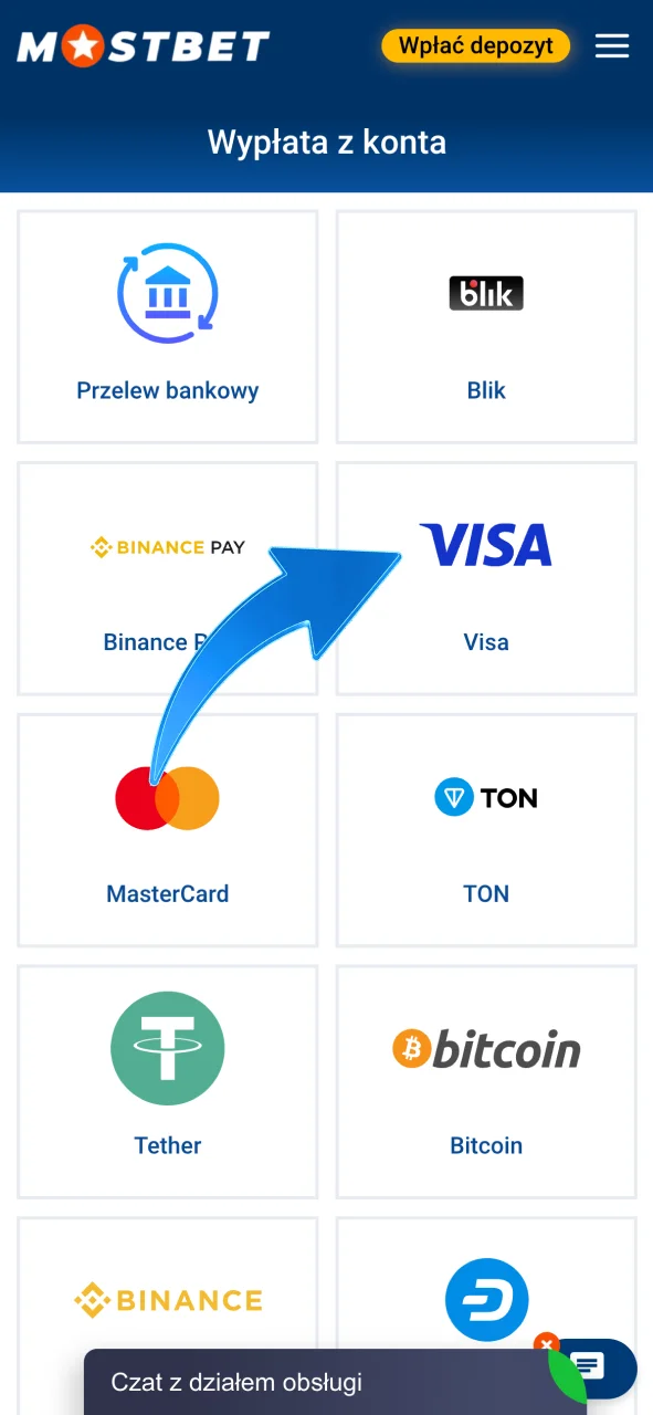 Wybierz metodę wypłaty w Mostbet Polska i odbierz swoje środki.