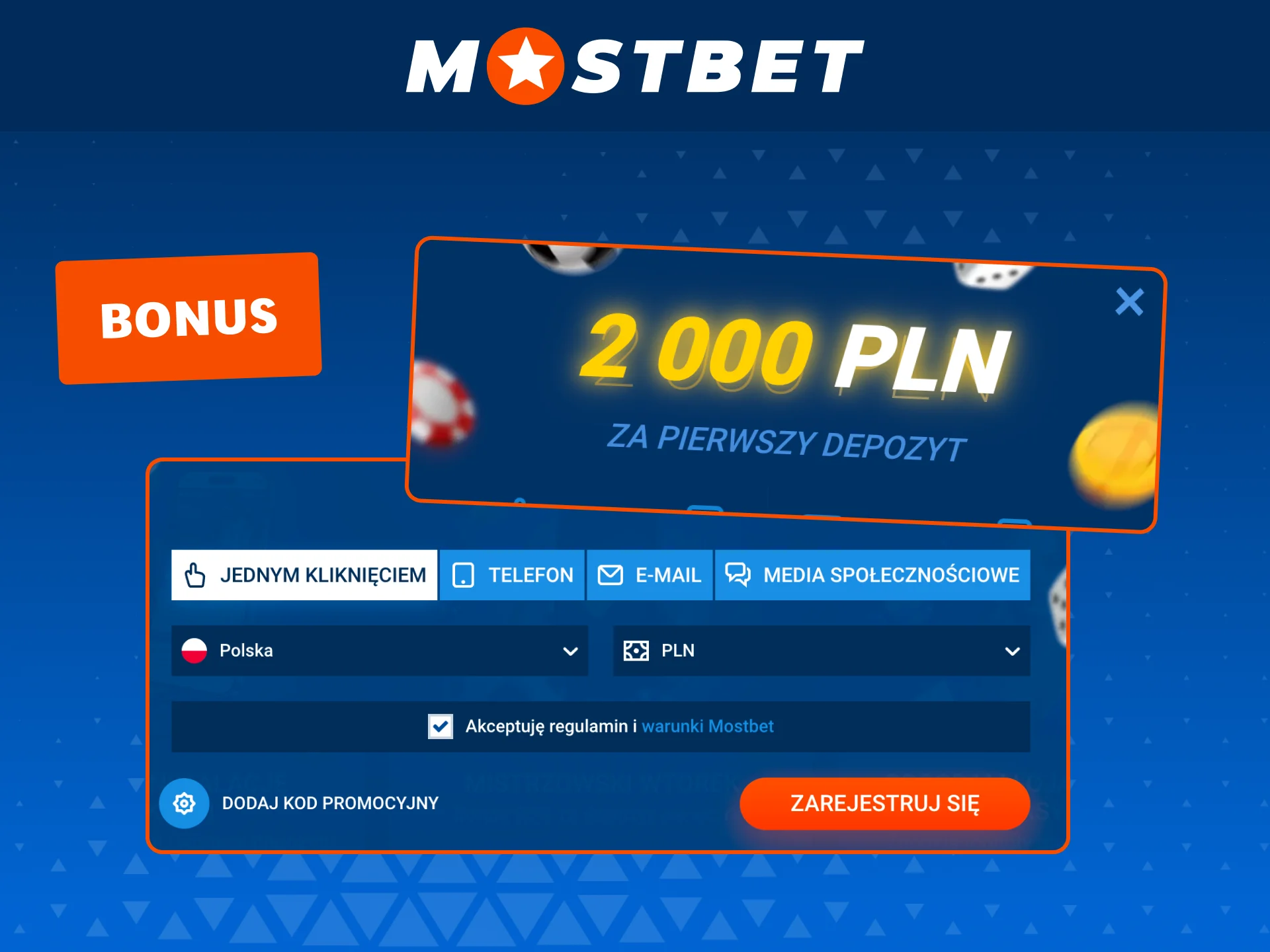 Zarejestruj się w Mostbet i odbierz bonus oraz darmowe spiny.