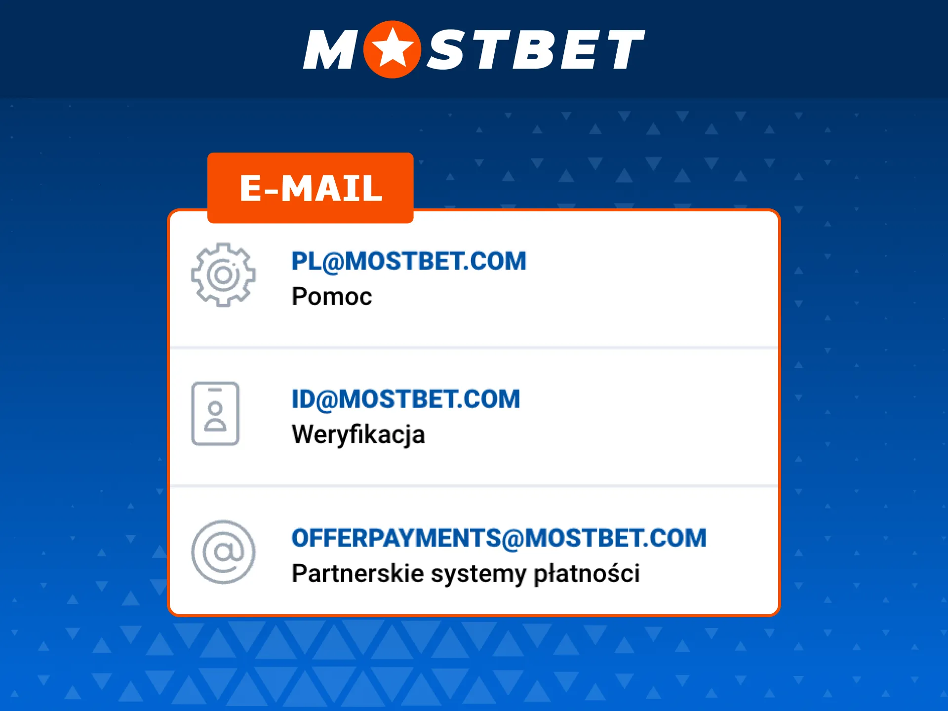 Skontaktuj się z Mostbet przez e mail w sprawach technicznych i konta.