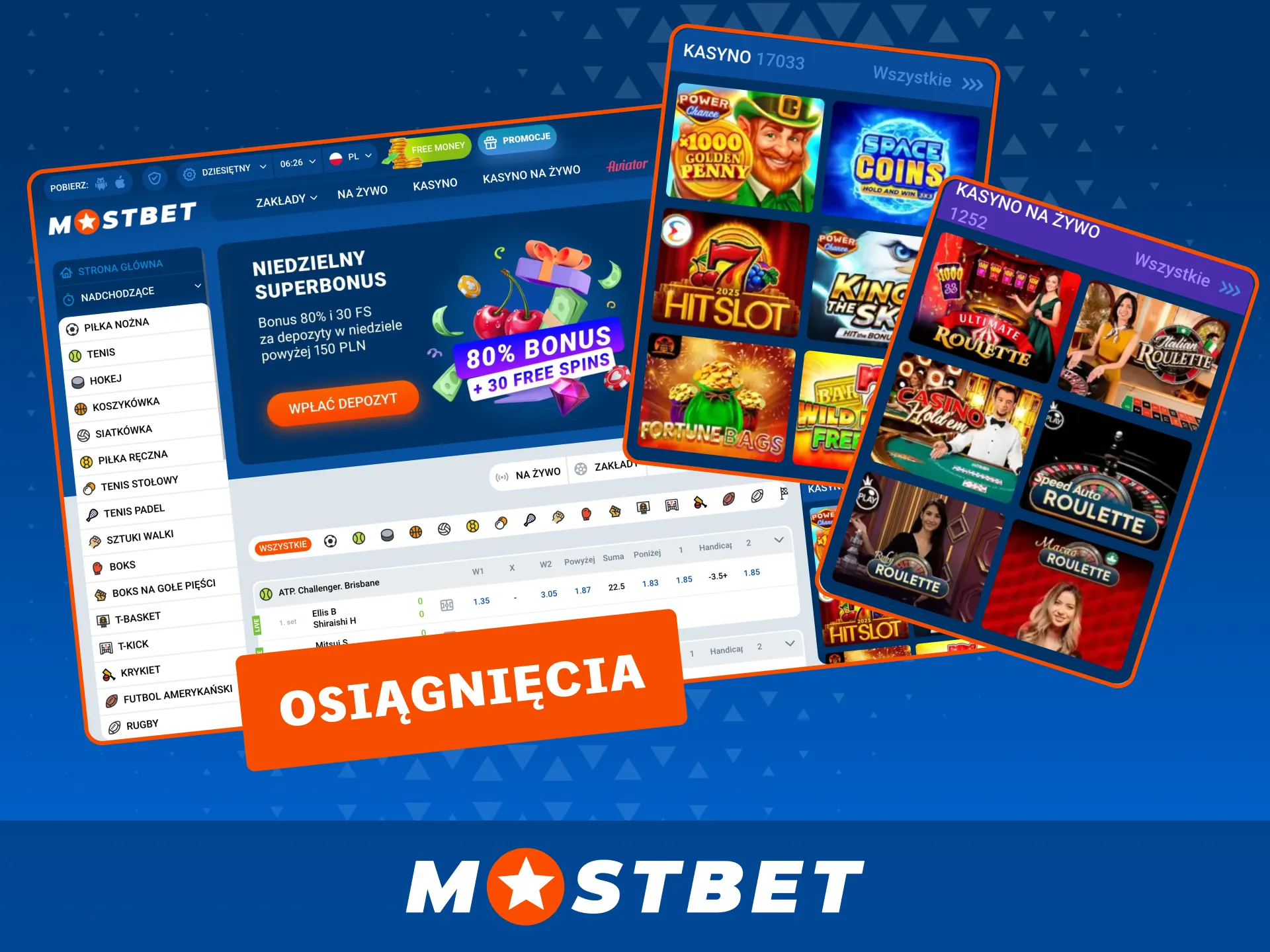 Zagraj w Mostbet i wybieraj spośród tysięcy gier kasynowych.