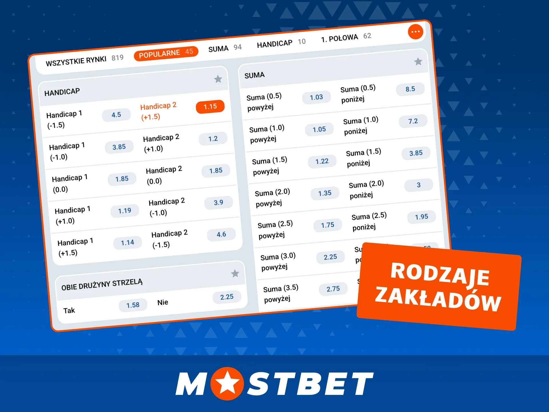 Wybieraj różne rodzaje zakładów piłkarskich w Mostbet i dopasuj typ do meczu.