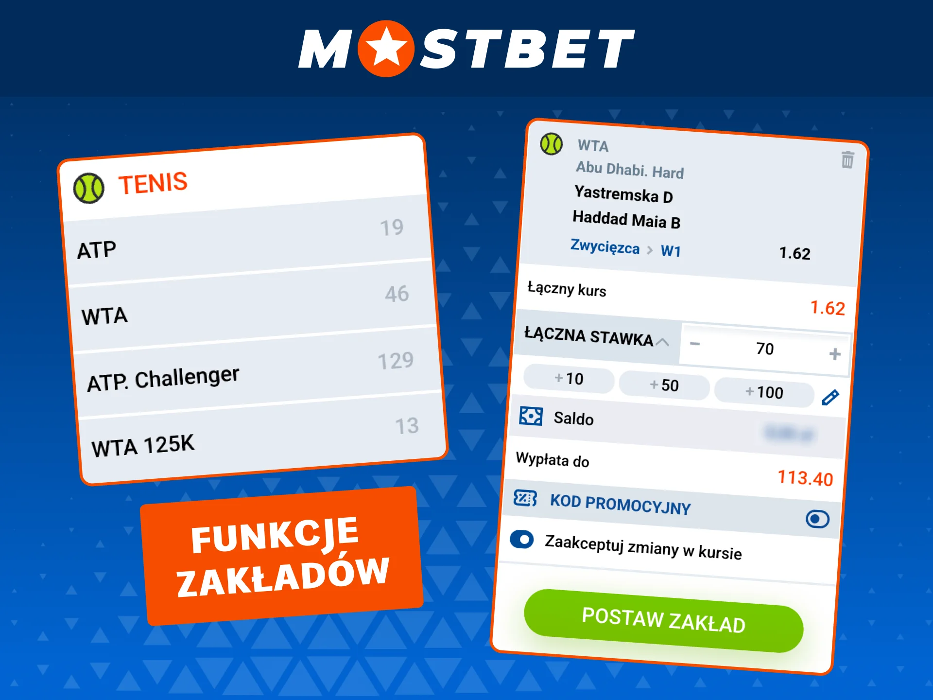 Obstawiaj tenis w Mostbet szybko i wygodnie dzięki przejrzystym rynkom.