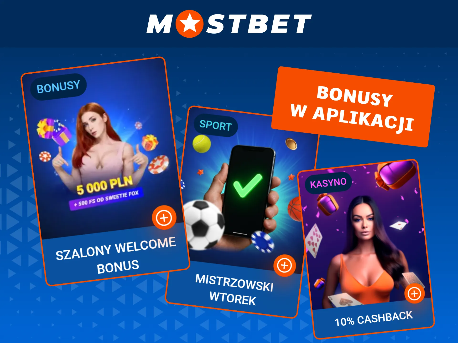 Odbierz swój oficjalny bonus powitalny w aplikacji mobilnej platformy Mostbet.