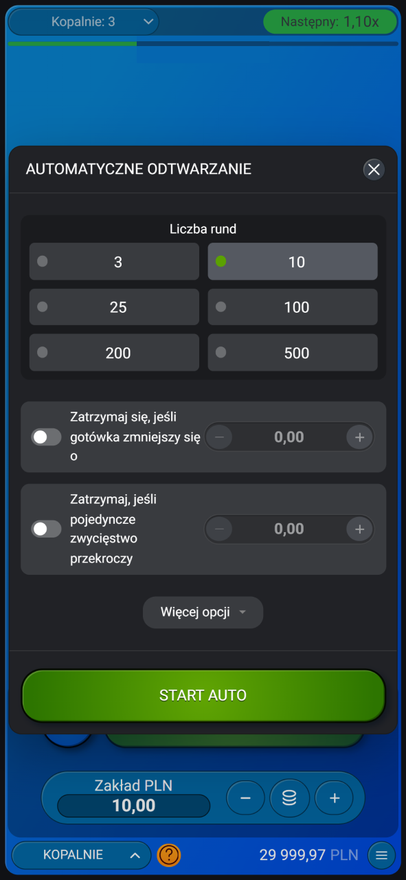 Uruchom auto-grę w Mines i obserwuj swoje postępy w aplikacji Mostbet.