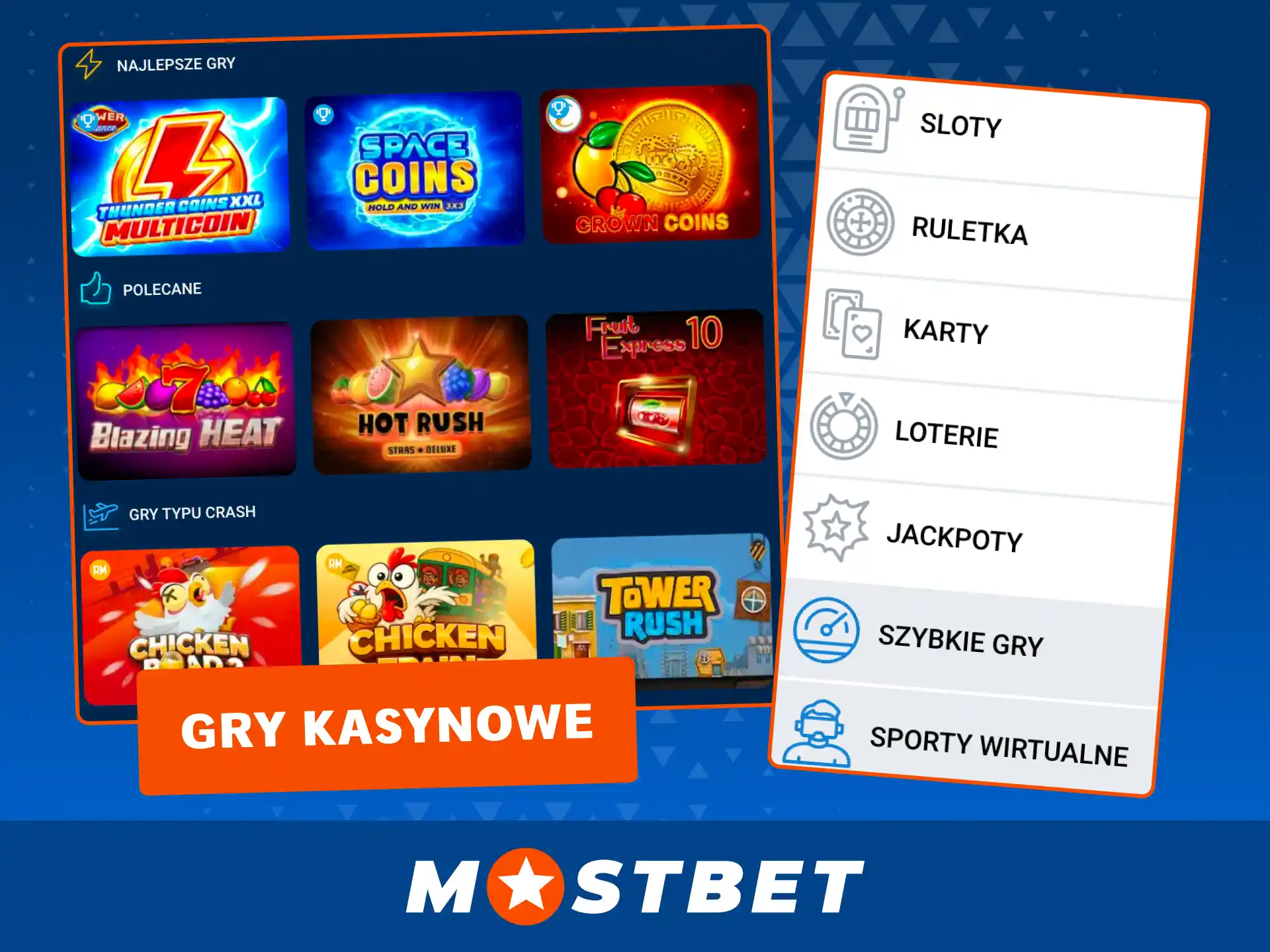 Wybierz swoje ulubione gry od najlepszych dostawców w Mostbet.