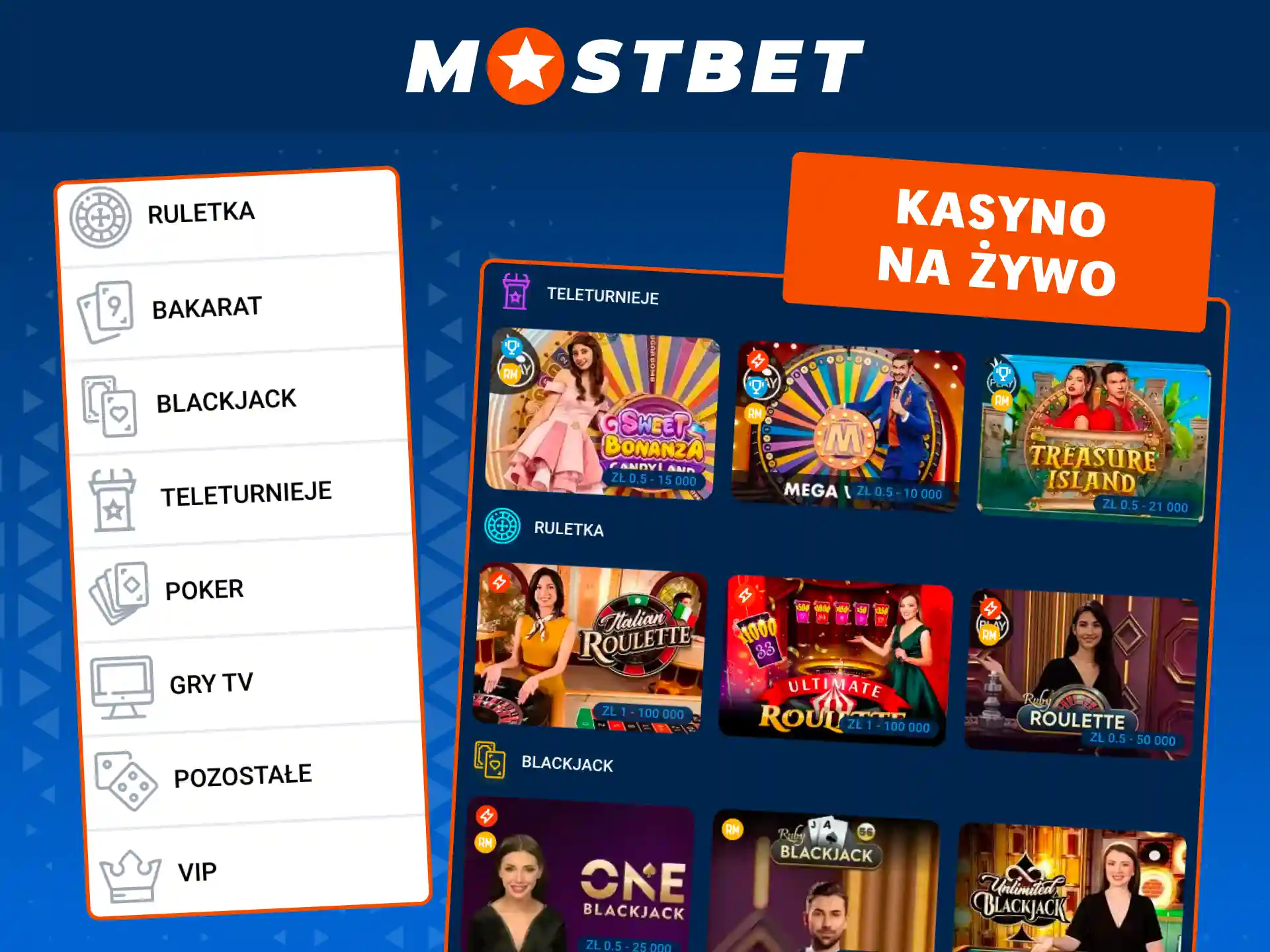 Poczuj atmosferę prawdziwego kasyna i graj z krupierami na żywo w Mostbet.