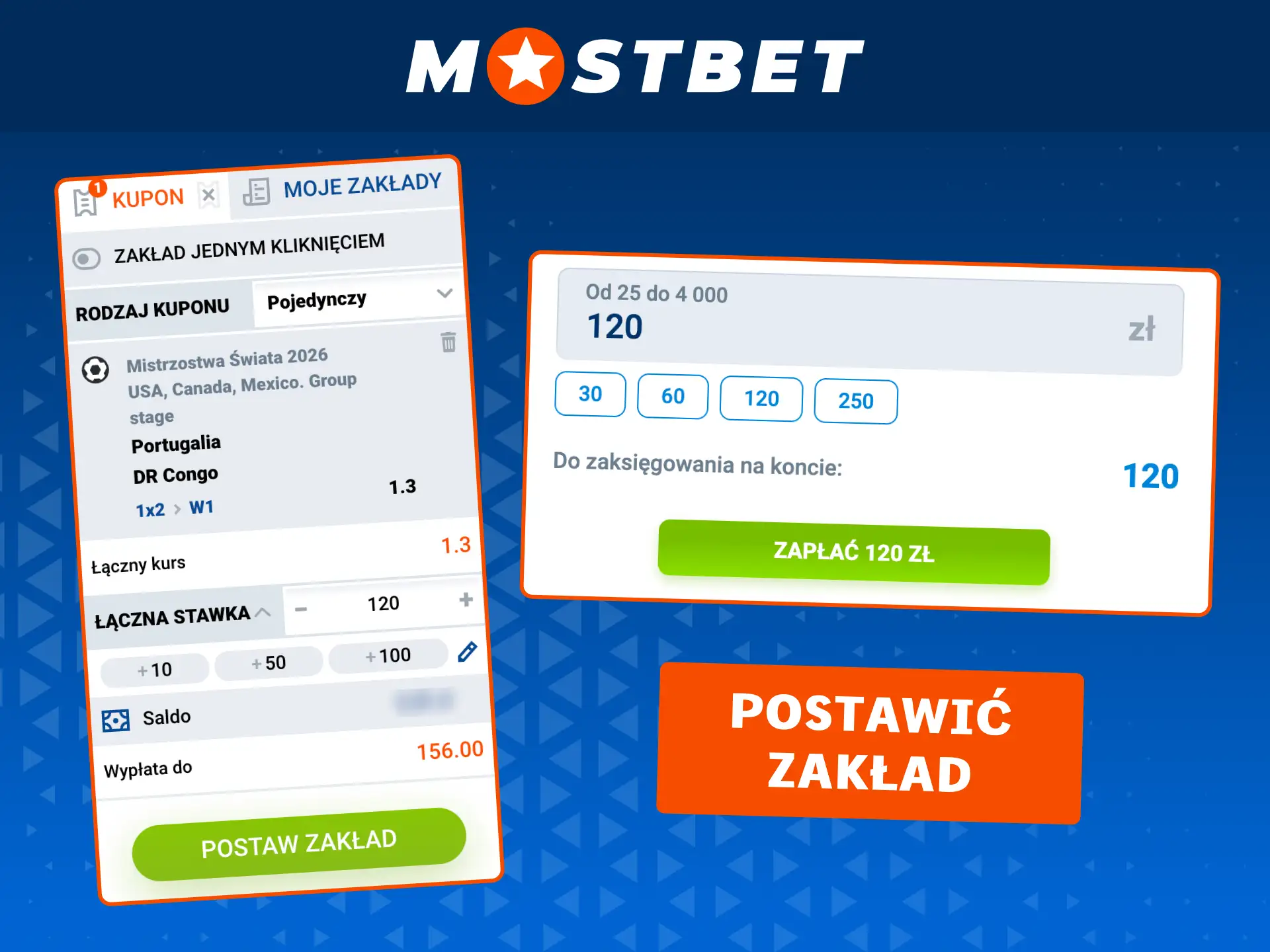 Wybierz najlepsze kursy i potwierdź swój kupon w Mostbet.